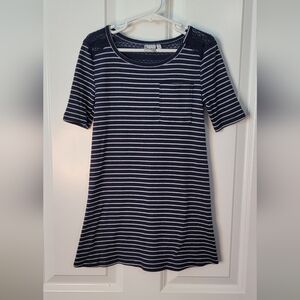 Navy and White Striped Dress